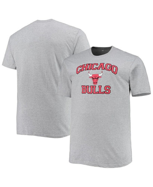 Men's Heathered Gray Chicago Bulls Big and Tall Heart and Soul T-shirt