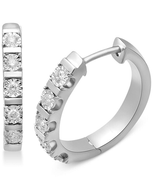 Diamond Hoop Earrings (1/4 ct. t.w.) in Sterling Silver