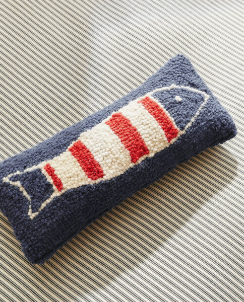 Fish bouclé cushion