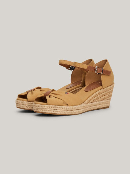 Peep-Toe Mid-Heel Platform Espadrille