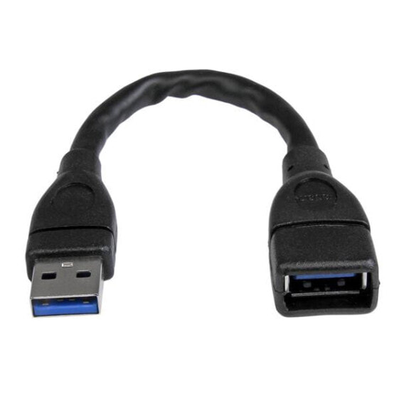 Кабель продлительный USB 3.0 A-to-A Startech.com - 6 дюймов - черный - 0.152 м - USB A - USB A - USB 3.2 Gen 1 (3.1 Gen 1) - 5000 Мбит/с - черный
