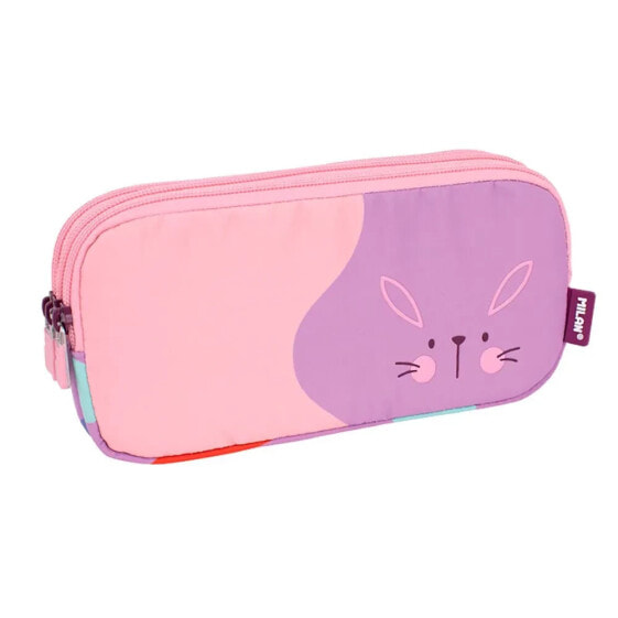 MILAN 3-Zip Pencil Case Fun Animals Special Series