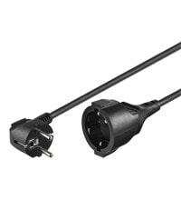 Wentronic Extension Lead Earth Contact - 3 m - Black - 3 m - Power plug type F - Power plug type F - H05VV-F3G - 250 V