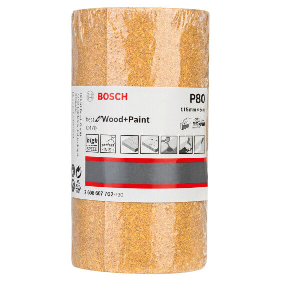 Schleifrolle C470, Best for Wood and Paint, Papierschleifrolle, 115 mm, 5 m, 80