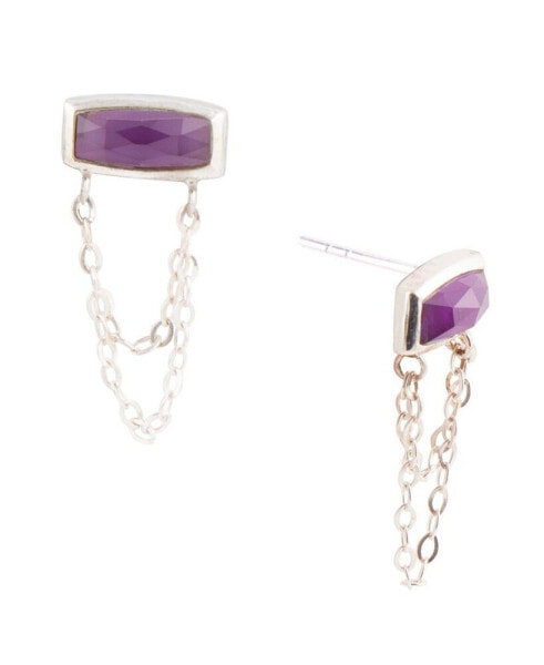 Серьги Macy's Multi-Gemstone Linear Chain.