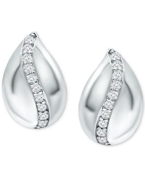 Cubic Zirconia Teardrop Huggie Hoop Earrings, Created for Macy's