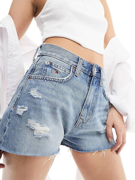 Tommy Jeans denim shorts in light wash