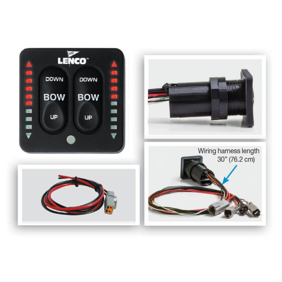 LENCO MARINE Electric Trim Tab Switch Kit For Single Actuator LED Indicator