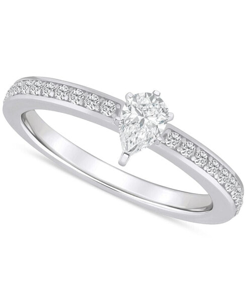 Diamond Pear Engagement Ring (1/2 ct. t.w.) in 14k Gold