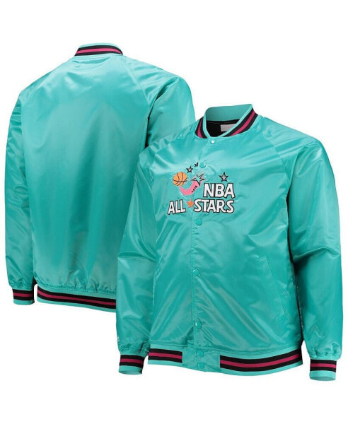 Men's Teal Big and Tall 1996 NBA All-Star Game Hardwood Classics Satin Full-Snap Jacket