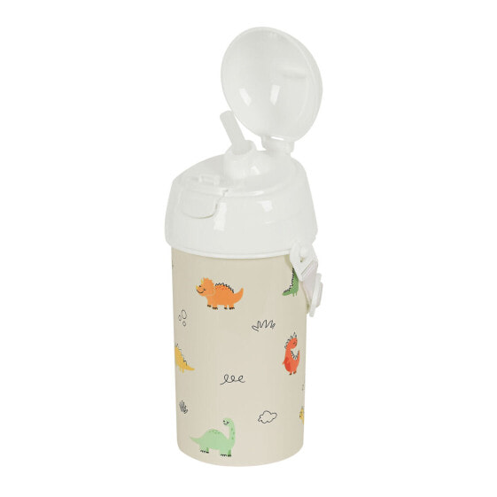 Фляга с крышкой и соломинкой Safta Dinos Кремовый PVC 500 ml