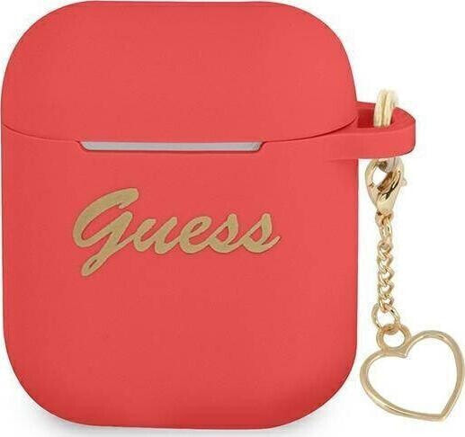 Guess Etui ochronne Silicone Charm Heart Collection do AirPods czerwone