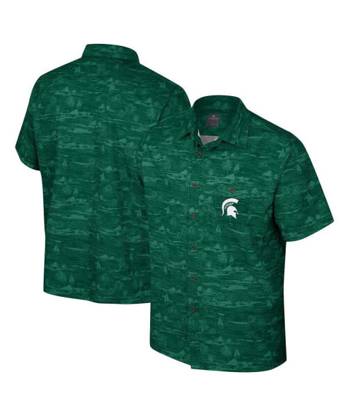Men's Green Michigan State Spartans Ozark Button-Up Shirt