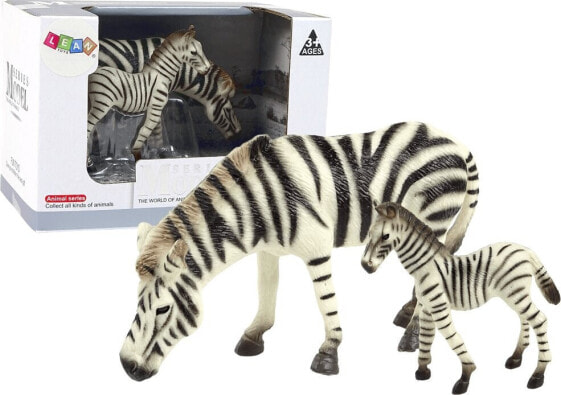 Figurka LeanToys Zestaw 2 Figurek Zebra z Młodym Zebry Figurka Zwierzęta