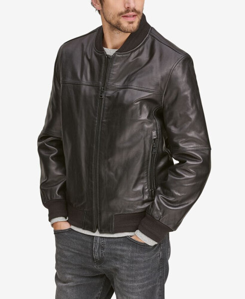 Men's Summit Leather Bomber Jacket