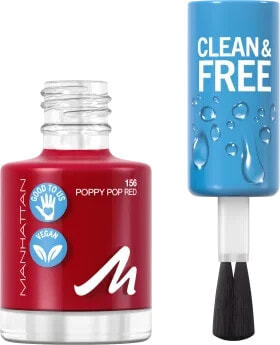 Nagellack Clean & Free 156 Poppy Pop Red, 8 ml