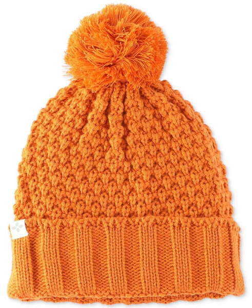Men's Textured-Knit Cuffed Pom-Pom Beanies, Created for Macy's