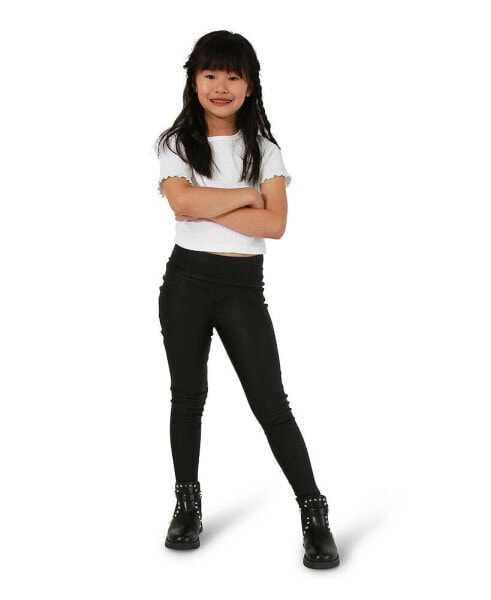 Big Girls City Slicker Mini Coated Legging - Black