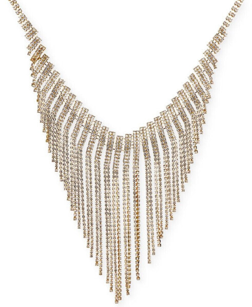 I.N.C. International Concepts gold-Tone Rhinestone Angled Fringe Statement Necklace, 18" + 3" extender, Created for Macy's
