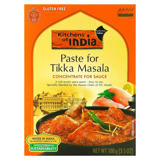 Kitchens of India, Паста для тикка-масалы, концентрат для соусов, средний, 3,5 унц. (100 г)