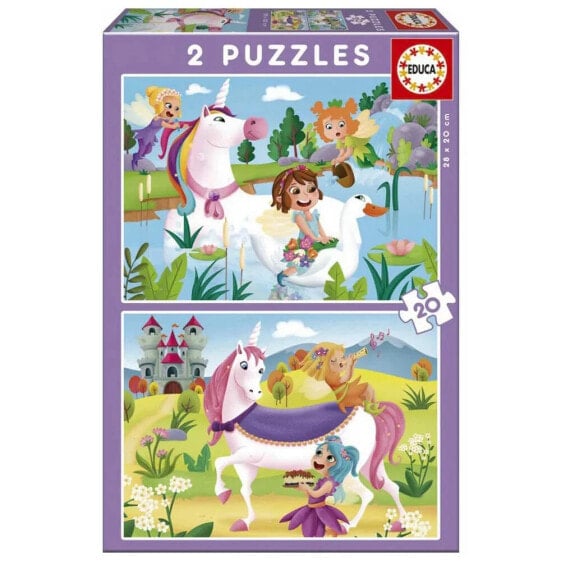 EDUCA BORRAS 2x20 Unicorn And Fairy Board Game