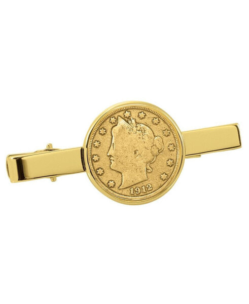Зажим для галстука American Coin Treasures монета Либерти Nickel, покрытая золотом