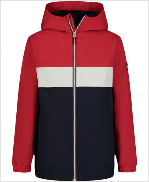 Светлая детская куртка для малышей Tommy Hilfiger Big Boys Colorblocked Full-Zip Hooded Windbreaker