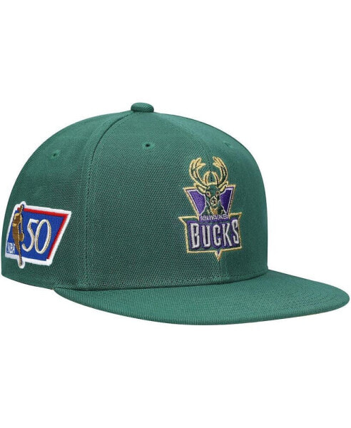 Men's Green Milwaukee Bucks 50Th Anniversary Snapback Hat