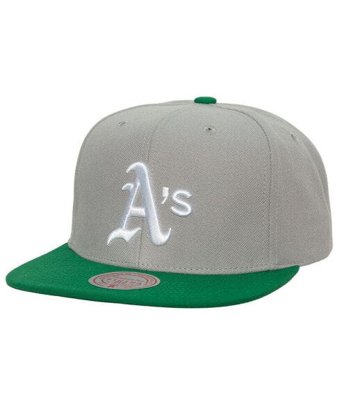 Men's Gray Oakland Athletics Cooperstown Collection Away Snapback Hat
