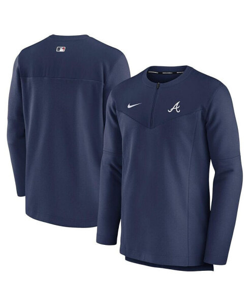 Men's Navy Atlanta Braves Authentic Collection Game Time Performance Half-Zip Top