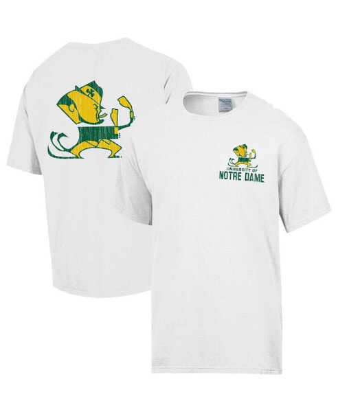 Men's White Distressed Notre Dame Fighting Irish Vintage-Like Logo T-shirt