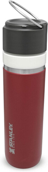 Stanley Ceramivac GO Bottle with Splash Guard Stainless Steel Thermos Flask with Ceramivac Leak-Proof BPA-Free Dishwasher Safe 700 ml Cranberry