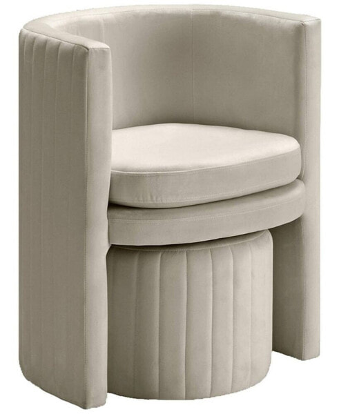 Best Master Seager Round Arm Chair with Ottoman