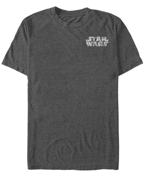 Star Wars Men's Comic Book Text Left Chest Logo Short Sleeve T-Shirt