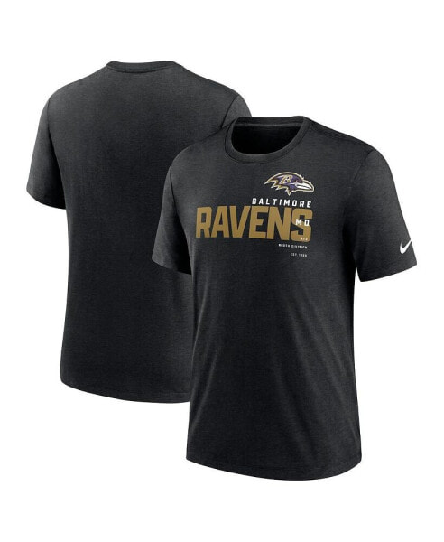 Men's Heather Black Baltimore Ravens Team Tri-Blend T-shirt