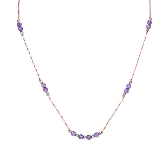 Amethyst Cord Necklace HE33K3S-LP