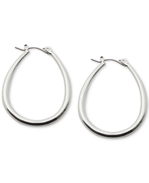 Elongated Small Hoop Earrings 1"