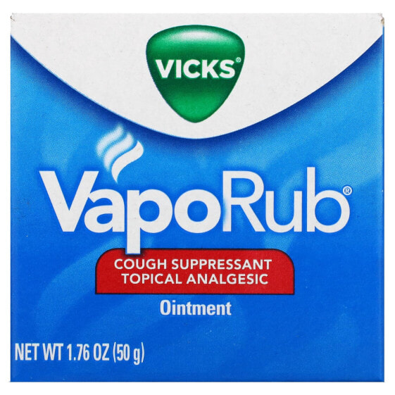 Vicks, VapoRub, анальгетическая мазь против кашля, для местного применения, 50 г (1,76 унции)