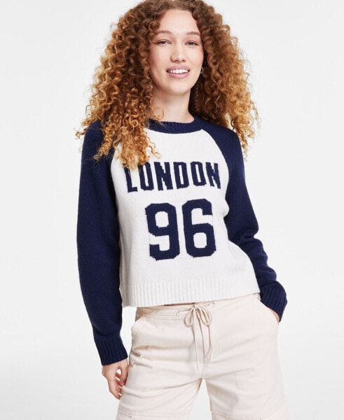 Juniors' Varsity Raglan-Sleeve Sweater