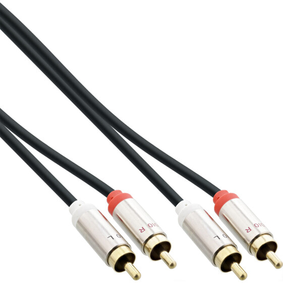 InLine Slim Audio cable 2x RCA M/M - Stereo - 1m