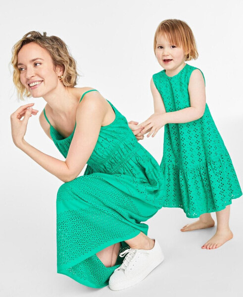 Toddler & Little Girls Cotton Eyelet Dress, Created for Macy's
