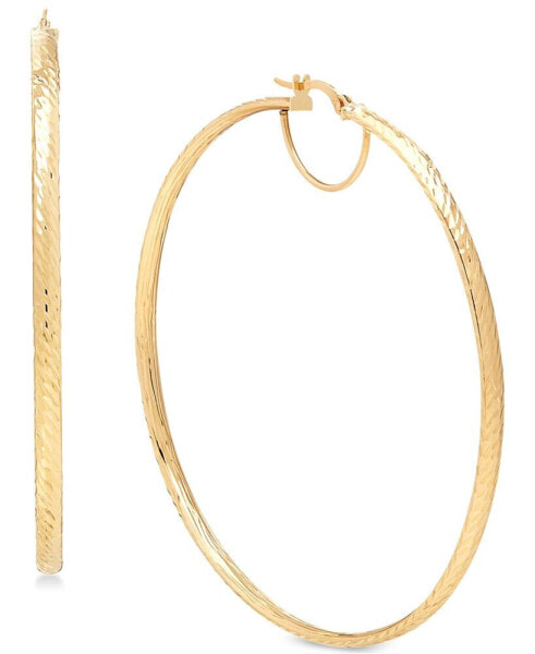 Round Hoop Earrings in 14k Gold, 60mm