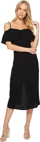 Flynn Skye 263653 Womens Morgan Midi Sheath Dress Solid Black Size Medium