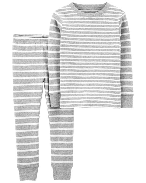 Kid 2-Piece Striped 100% Snug Fit Cotton Pajamas 7