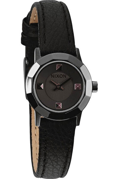 Nixon Women's Mini B Black Dial Leather Watch A3381531