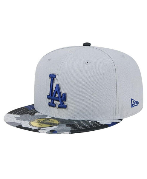 Men's Gray Los Angeles Dodgers Active Team Camo 59FIFTY Fitted Hat
