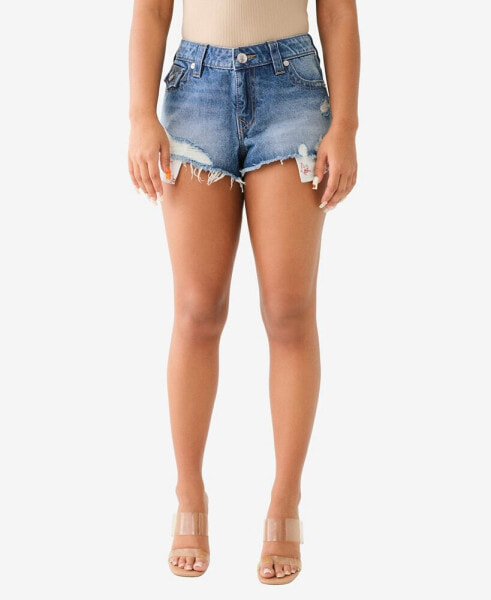 Шорты женские средней посадки True Religion Booty Shorts