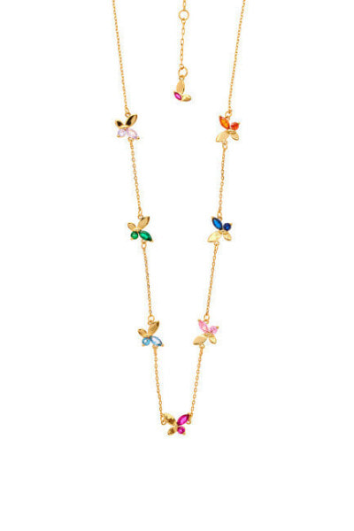 Decent Gold Plated Butterfly Necklace 12447G