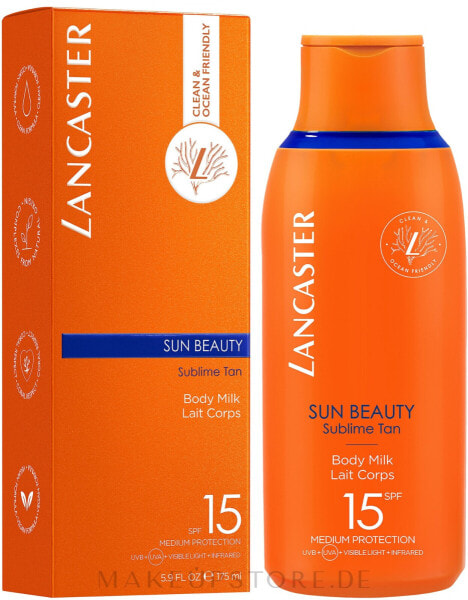 Leichte Bräunungsmilch SPF 15 - Lancaster Sun Beauty Silky Milk Sublime Tan SPF 15 175 ml