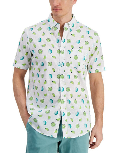Рубашка Club Room мужская с коротким рукавом и принтом из лайма, создана для Macy's
